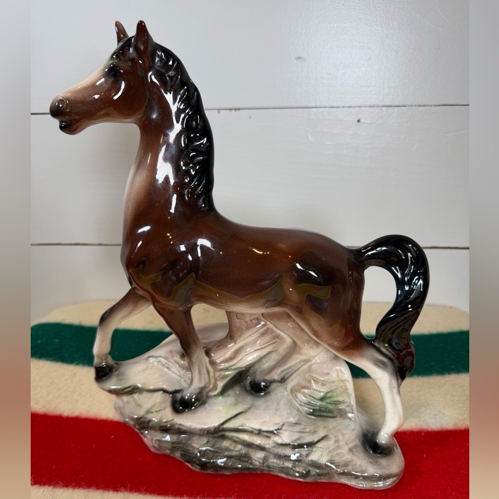 Vintage Lane & Co. Van Nuys California Ceramic Horse Lamp Base Figurine Glaze